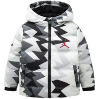NIKE JORDAN 耐克AJ童装男童短款连帽羽绒服冬季满印儿童保暖上衣 棉花糖 150/72(M)