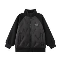 左西 童装儿童轻薄拼接羽绒服2023男童半高领外套保暖冬装洋气