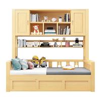 恒骏俏（Hengjunqiao）床 实木衣柜床一体组合单双人床带书架床柜高箱储物榻榻米床 白色抽屉款（书架储物） 1200mm*2000mm