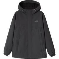 骆驼（CAMEL）户外加绒梭织风衣男运动保暖夹克外套 CC1226L3720 幻影黑 XXL 3720，幻影黑【男】