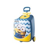 皇冠Minions骑行拉杆箱多功能遛娃车儿童可坐行李旅行箱5325 活力蓝