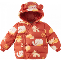 戴维贝拉(DAVE&BELLA)新年款儿童羽绒服拜年服加厚男童外套保暖女童上衣冬装衣服 红底印花 73cm(身高66-73cm)