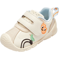 巴拉巴拉宝宝学步鞋婴儿鞋子男童春秋2024防滑潮 米白10301 17码