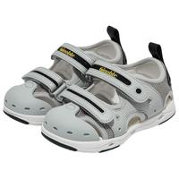 基诺浦（ginoble）儿童学步鞋夏季软底透气婴儿鞋18个月-5岁包头男女凉鞋GY1315 灰色/黑色 130mm 脚长13.0-13.5cm