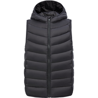 BOSIDENG 波司登 2024秋季儿童羽绒马甲短款轻薄连帽修身保暖马甲T40135510 黑色8056 130/64