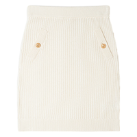 MICHAEL KORS迈克高仕【春季】女士纽扣饰针织迷你裙短裙 白色 110 S