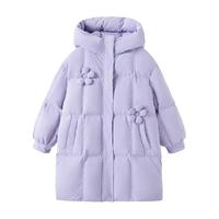 巴拉巴拉儿童长款羽绒服冬季童装中大童保暖女童外套花朵