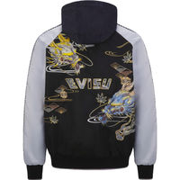EVISU  男士潮货海神刺绣拼布夹棉横须贺夹克外套男 2EAHTM1JK708XXDQ 牛仔蓝/黑色 M