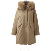 【一衣多穿】玛丝菲尔秋冬卡其色连帽两件套羽绒内胆毛领派克服