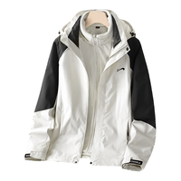 贵人鸟夹克男春秋季外套男防水防风登山服情侣款 黑色【三合一】 2XL