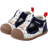 江博士春秋男女宝宝可爱婴儿鞋 简约印花舒适步前鞋透气国货幼儿儿童鞋 米/蓝 22 脚长约12.7-13.2 22码 脚长约12.7-13.2