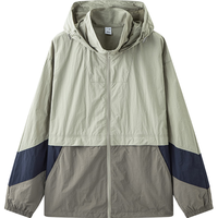 森马(Semir)外套男2024时尚撞色拼接上衣宽松连帽防晒服 咖色调00355 175/92A/L