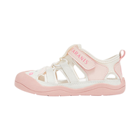 泰兰尼斯童鞋夏季儿童幼儿园室内鞋防踢透气入园鞋板鞋 白/粉 32码 适合脚长20.0cm