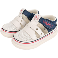 泰兰尼斯夏季男童鞋学步鞋女童鞋子软底防滑包头防踢凉鞋 白蓝 18码  适合脚长12.0cm