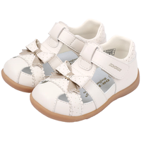 江博士夏季女童学步凉鞋 透气小白鞋可爱公主童鞋 蝴蝶结包头儿童凉鞋 米色 24码 脚长约14.2-14.8