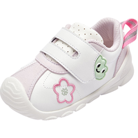 巴拉巴拉宝宝学步鞋女童鞋子春秋时尚防滑潮 白紫色调00317 19码