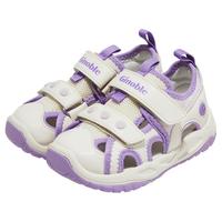 基诺浦（ginoble）婴儿学步鞋夏季 18个月-5岁儿童透气凉鞋 24夏男女童机能鞋GY1602 低语白/紫色 140mm 内长15  脚长13.6-14.5cm