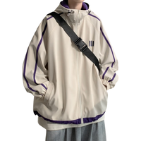 NEW OR MODE连帽冲锋上衣外套男早春秋季登山防风高街休闲痞帅夹克男 黑色 XL