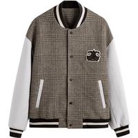 GXG男装 拼色双面呢格纹保暖棒球服夹克外套 冬季 格纹 M