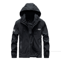 JEEP SPIRIT吉普夹克男春秋外套连帽防风运动宽松百搭商务休闲男装 灰色 2XL 2XL-(140斤-165斤)