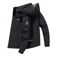 JEEP SPIRIT吉普夹克男春秋季外套连帽百搭休闲户外运动冲锋衣男装 黑色 XL XL-(125斤-140斤)