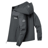 JEEP SPIRIT吉普夹克男春秋季外套连帽商务休闲百搭户外男装 深灰 3XL 3XL-(151斤-165斤)