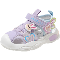 ABC KIDS儿童凉鞋春夏网面透气男女童学步鞋保护脚趾二段中大童沙滩鞋 紫色 32码 内长约20.0cm