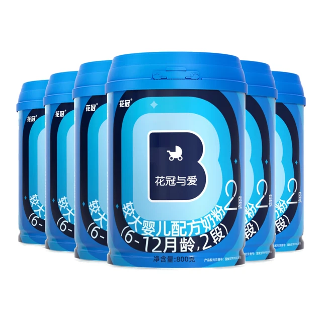 花冠花冠与爱二段婴幼儿营养配方含6种HMO活性益生菌奶粉 (6-12月龄) 二段(800g*6罐装)