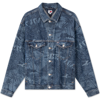 TOMMY JEANS24春季男女纯棉美式复古满印宽松牛仔外套DM0DM18971 深牛仔蓝1A5 XS