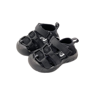 奇诺鼠男童凉鞋2024夏季小众简约婴儿软底学步鞋包头机能沙滩鞋休闲鞋女 黑色 内长12.5cm （17码）