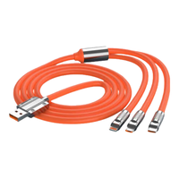 LIMZY 超级快充 三合一充电线 硅胶 2.1-3A Type-C USB-A 120W