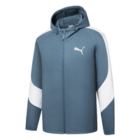 限尺码：PUMA 外套男跑步训练夹克秋季透气运动服休闲连帽开衫