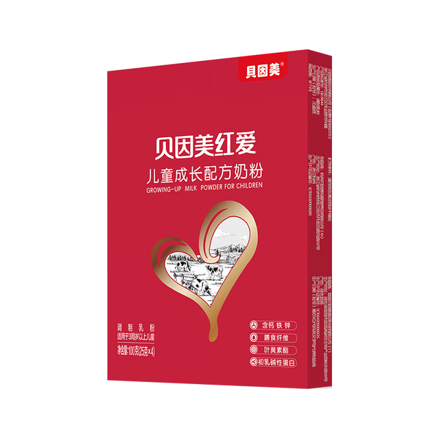 贝因美 红爱儿童成长高钙奶粉4段100g