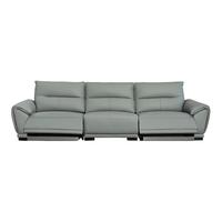 双虎直排沙发轻奢简约大象耳朵真皮沙发四人位十大品牌功能沙发903 【头层牛皮无功能】直排3.05米 组合 【雾峰灰】