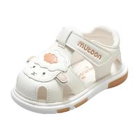 牧童婴儿步前叫叫鞋女1-2岁男宝宝夏季童鞋防滑软底包头卡通凉鞋