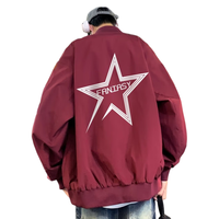 NEW OR MODE美式hiphop红色机能棒球服男士外套春秋季潮牌宽松休闲夹克男上衣 红色 XL