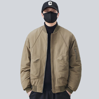 嘟哆斯堡轻薄短款羽绒服男秋冬季2025潮牌工装棒球服夹克外套男上衣 黑色 L 【100-120斤】