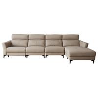 双虎意式轻奢真皮沙发大小户型客厅2024年贵妃电动沙发家用905 【头层牛皮无功能】直排3.40米 组合 【A羽砂灰】