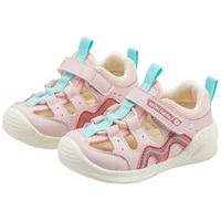 迷你巴拉 MINI BALA 童鞋儿童学步鞋夏季透气耐磨宝宝休闲轻弹跑步运动鞋 粉色 21码 脚长13.8-14.2cm