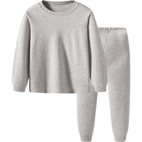 三枪童装舒肤软棉男童小高领保暖内衣套装 29489D0 麻灰 150