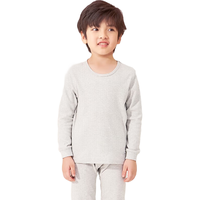 三枪三枪儿童A类舒肤软棉男童圆领长袖纯棉内衣套 29487D0 麻灰 160