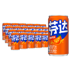 可口可乐 芬达 Fanta Mini 无糖零卡橙味汽水  200ml*24迷你摩登罐