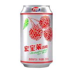 宏宝莱 荔枝味碳酸饮料 330ml*6罐