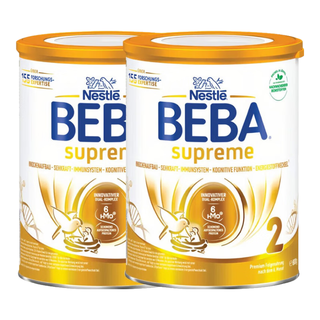 Nestlé雀巢贝巴德国BEBA贝巴至尊版婴儿奶粉水解乳清蛋白母乳低聚糖5种HMO 2段(6-12个月)800g【2罐】 德国