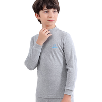 恒源祥中领儿童内衣套装纯棉男童秋衣秋裤全棉毛衫男孩睡衣青少年保暖 70%用户选择【中领】布鲁灰 170码