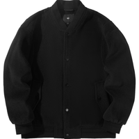 HLA海澜之家夹克男24新棒球领外套男冬HWJAW4W042A 黑色B1 175/92A L137~150斤