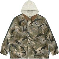 Aape男装春夏猿颜徽章字母刺绣迷彩拼接牛仔连帽夹克外套7629NXL
