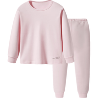 三枪童装 A类抑菌舒肤软棉纯棉保暖女童儿童小高领打底保暖内衣套装 29426D0 浅粉 120