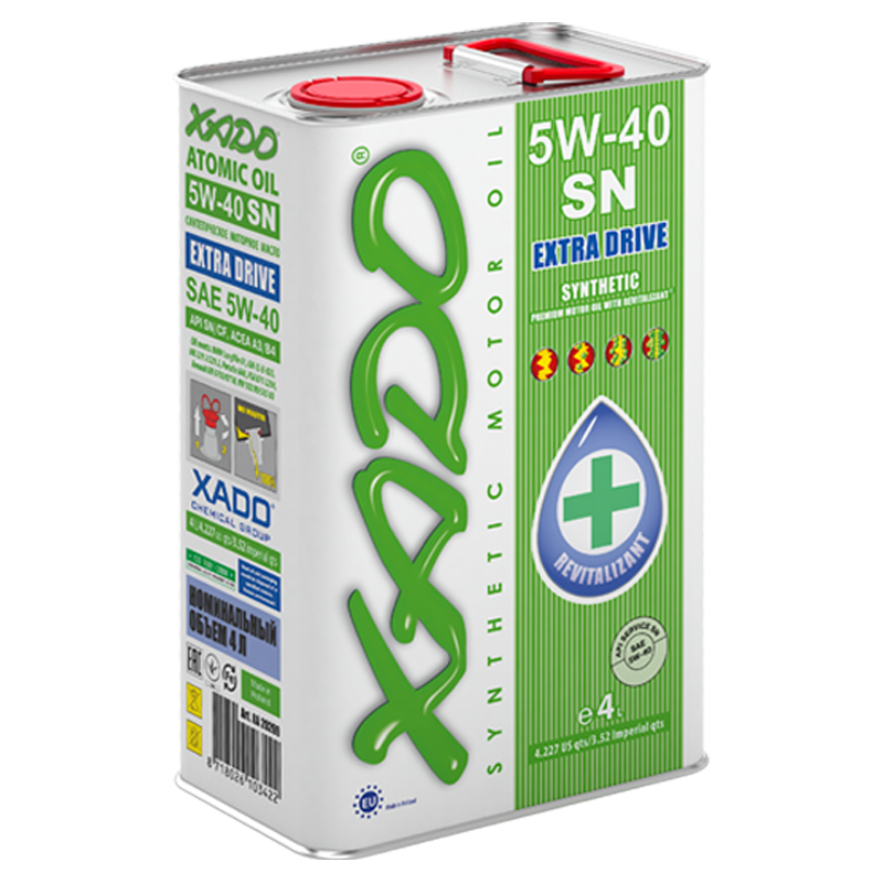 XADO哈多原子态再生修复全合成发动机油润滑油5W40 SN级4L/桶