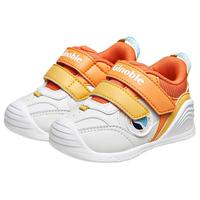 基诺浦（ginoble）婴儿学步鞋 24秋儿童软底透气宝宝机能鞋 男女舒适童鞋GB2047A 白色/橘色/黄色 120mm 脚长11.6-12.4cm